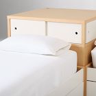 Ziggy Twin Platform Storage Beds w/ Corner Shelf Headboard