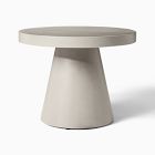 Coastal Wicker Outdoor Swivel Chairs &amp; Concrete Pedestal Round Side Table Set