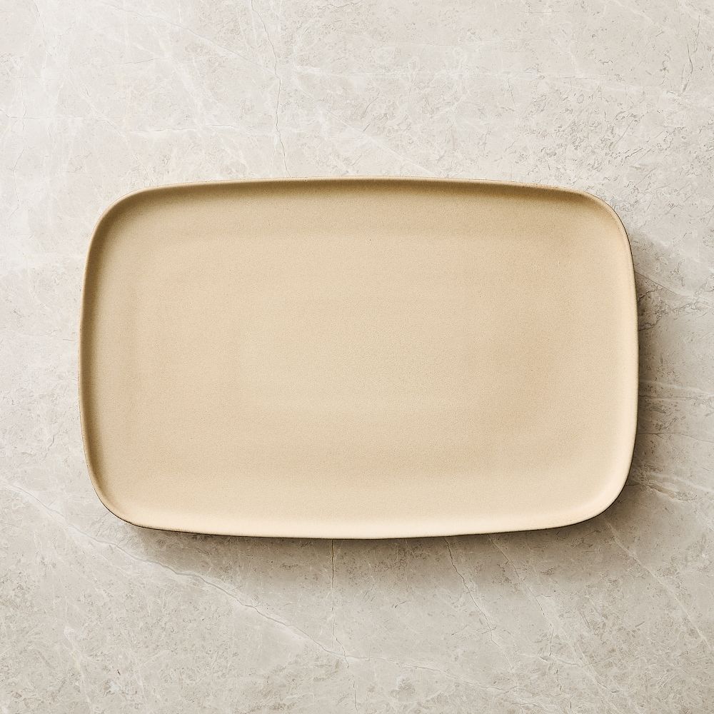 Kanto Stoneware Serving Platter - Extra Large, Beige