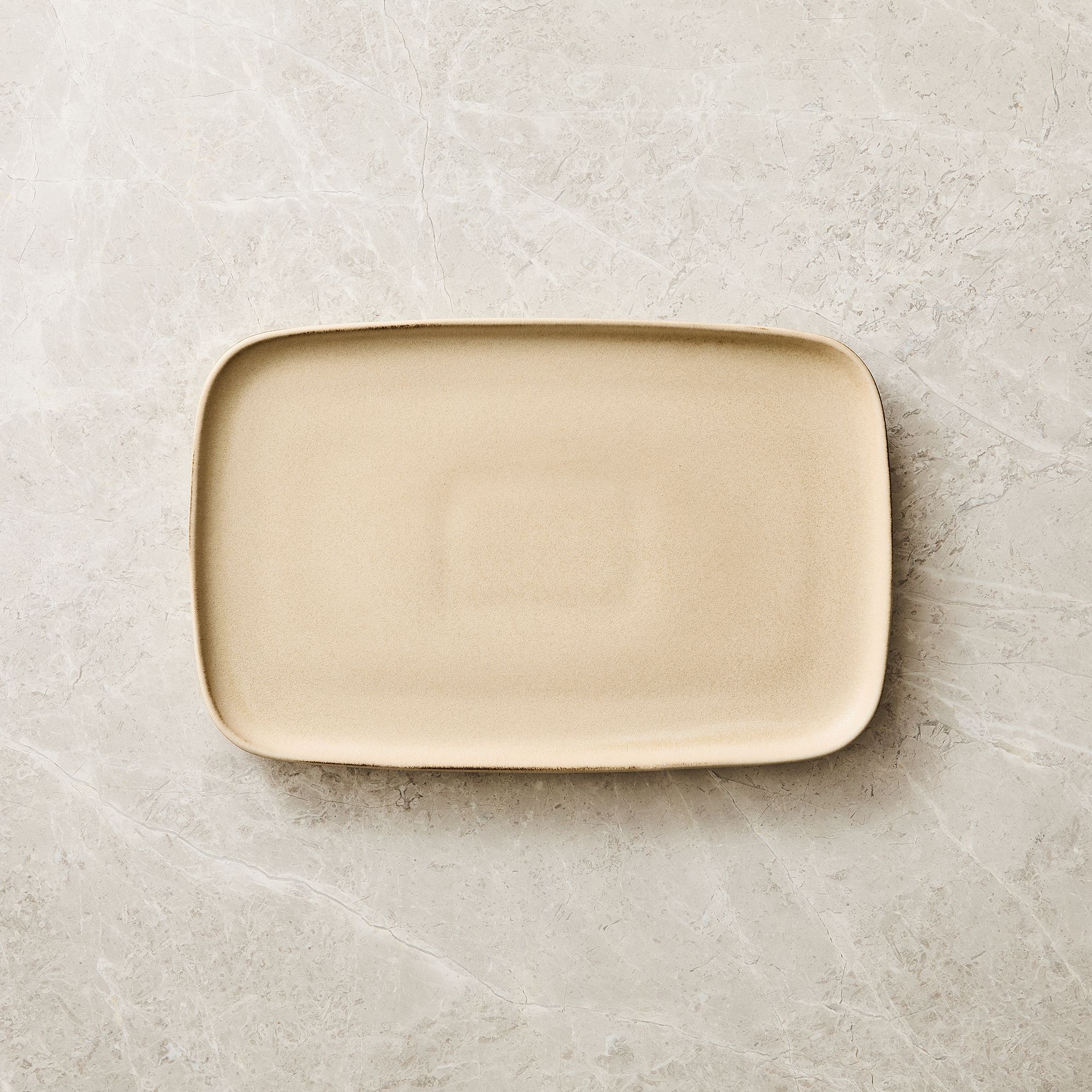 Kanto Stoneware Serving Platter - Beige