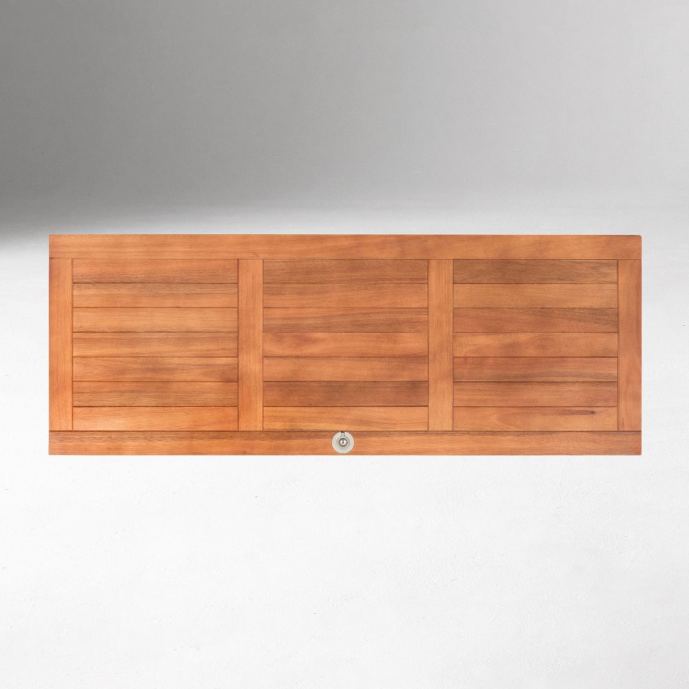 Wooden small cabinet with lid closed
