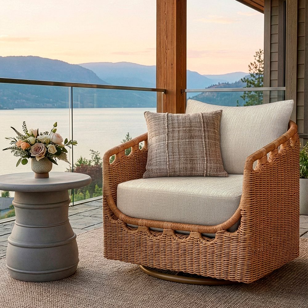Solen Outdoor Woven Swivel Lounge Chair by West Elm