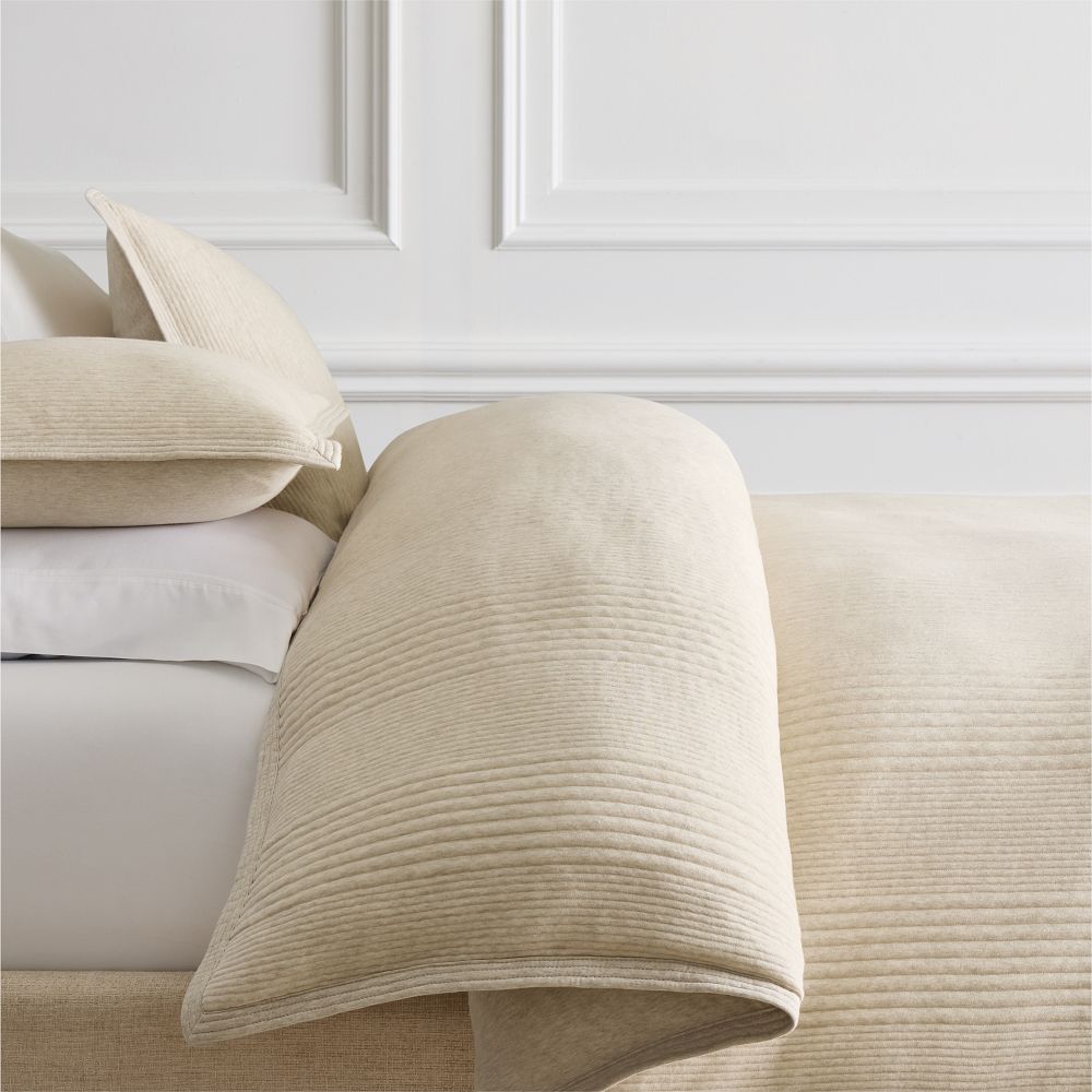 Cotton Cloud Jersey Duvet Cover & Shams - Oatmeal