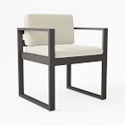 Telluride Outdoor Aluminum Dining Arm Chair Cushion Cover, Crosshatch
 Weave, Alabaster