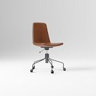Open Box: Slope Leather Swivel Office Chair - Saddle Leather Nut, Antique Bronze
