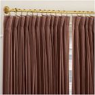 Open Box: Pleated European Flax Linen Blackout Curtain, 48"W x 96"L - Mulberry