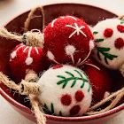 Small Embroidered Felt Balls (Set of 6)