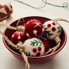 Small Embroidered Felt Balls (Set of 6)