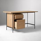 Pierce Desk with File Cabinet (56") &amp; Storage Shelf (60") Set