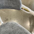 Open Box: Lennox Swivel Office Chair - Performance Distressed Velvet Pewter, Blackened Brass 