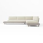 Portside Low Outdoor 3-Piece L-Shape Corner Cushion Sectional, Crosshatch Weave Alabaster