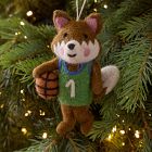 Open Box: Felt Fox Playing Basketball Ornament