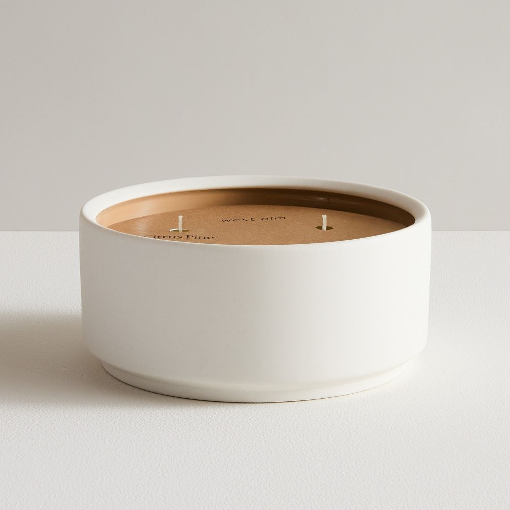 West Elm Homescent Collection - Citrus Pine - Tripe Wick Candle, 19 oz, Slopeside Pine