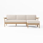 Playa Outdoor 2-Seat Bench 2-Pc Rev Chaise Cushion Cover Sect, Sunbrella Canvas Natural