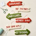 Santa's Village Sign Ornaments (Set of 6)