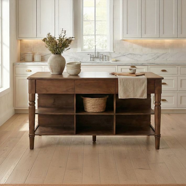 Havenford Kitchen Island, Acacia Wood | West Elm