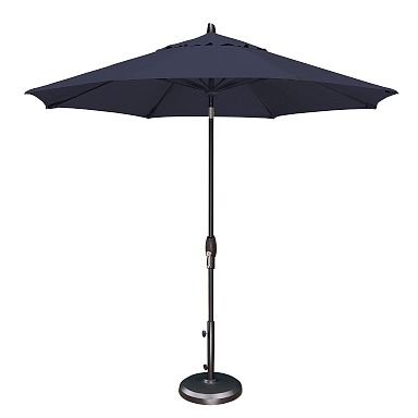 10 offset patio umbrella w solar lights green 10ft Solar LED Offset Hanging Patio Umbrella (Light Green)