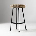 Open Box: Pierce &amp; Ward Counter Stool (26") - P&amp;W Stripe, Black Cast Metal