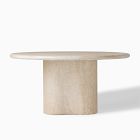 Menorca Faux Travertine Outdoor Round Dining Table (60")