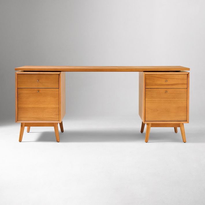 Mid-Century Modular Desk w/ 2 File Cabinets | West Elm