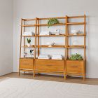 Mid-Century 3-Piece Wide &amp; Narrow Narrow Bookshelf Set (82")