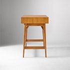 Mid-Century Mini Desk (36") &amp; Narrow Open Bookshelf Set