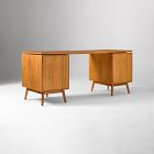 Mid-Century Modular Desk w/ 2 File Cabinets (70")