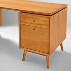 Mid-Century Modular Desk w/ 2 File Cabinets (70")
