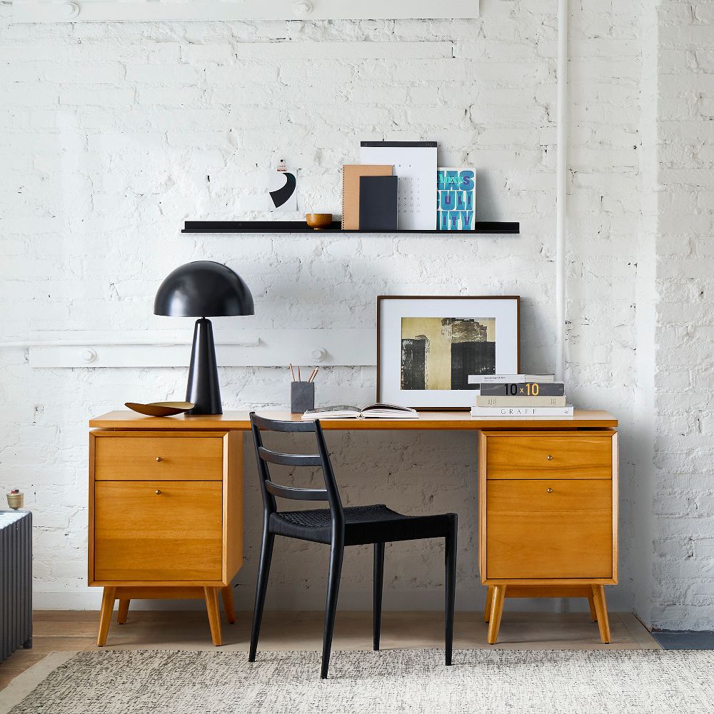 Mid-Century Modular Desk w/ 2 File Cabinets (70") by West Elm