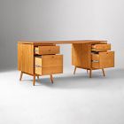 Mid-Century Modular Desk w/ 2 File Cabinets (70")