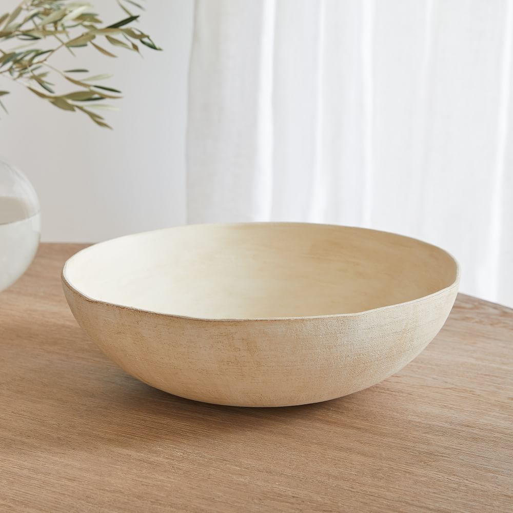 Ceramic Rustic Decorative Bowls - White, Extra Large