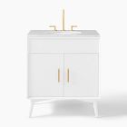 Mid-Century Single Bathroom Vanity (31.5") - White