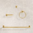 Reeded Bathroom Hardware - Antique Brass