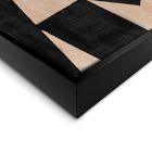 Black Tan Blocks Framed Canvas Wall Art