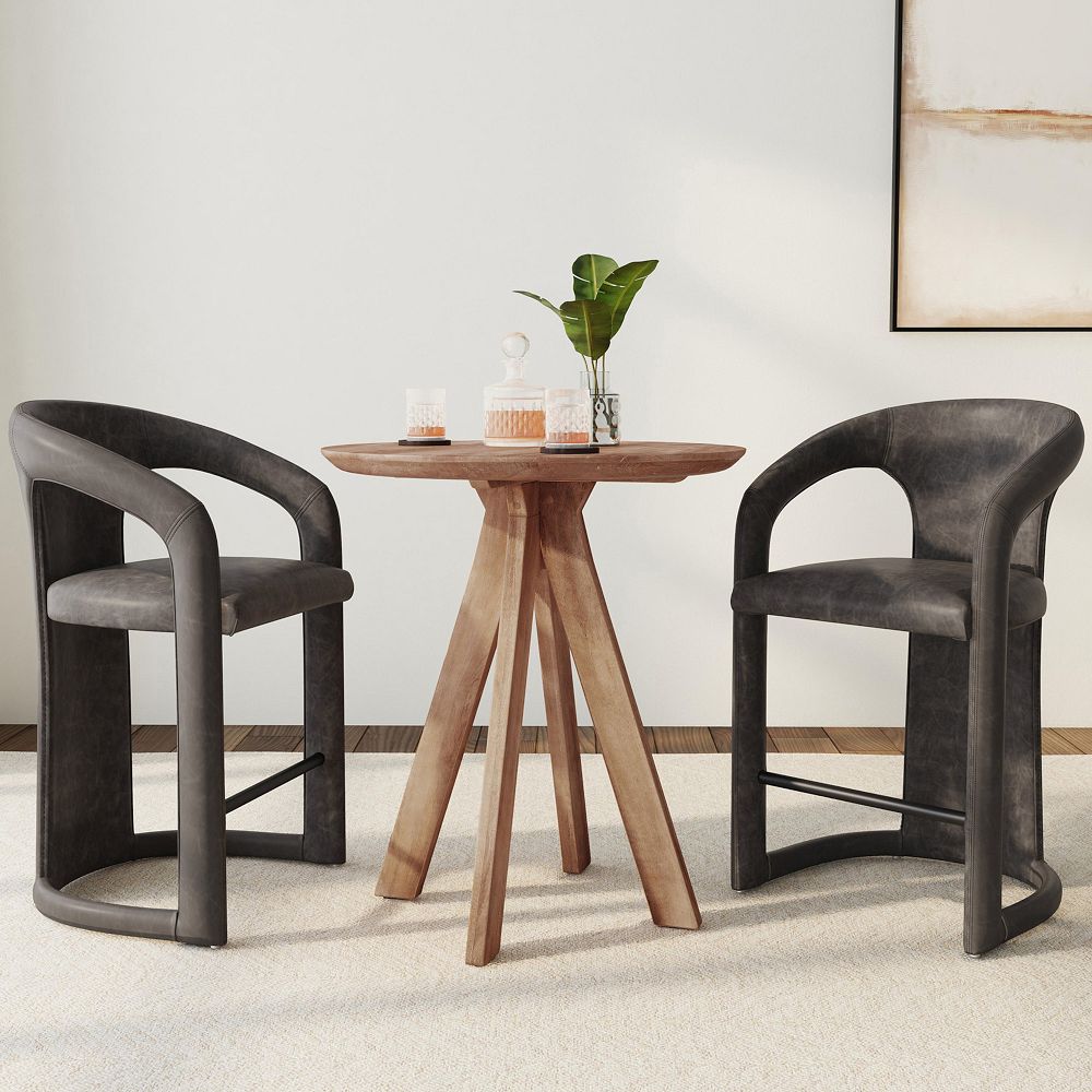 Engert Leather Counter Stool by West Elm