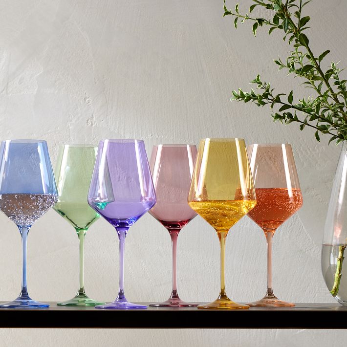 Estelle Colored Stemware, Glass, Amethyst, Set of 6, West Elm