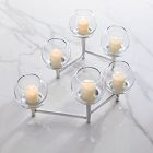 Glass &amp; Globe Polished Nickel Hexagonal Candelabra