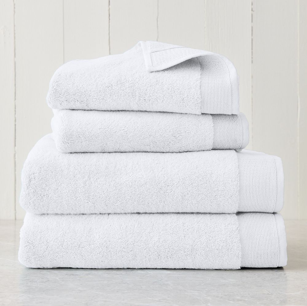 Plush Fibrosoft™ Towel Sets - White, Set of 4 - (2 Bath Towels, 2 Hand Towels)