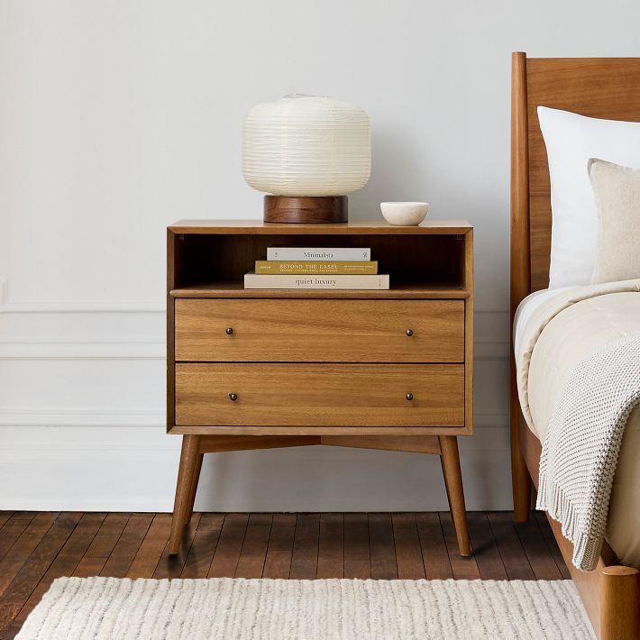 Mid-Century Open Nightstand - Stylish Storage | West Elm