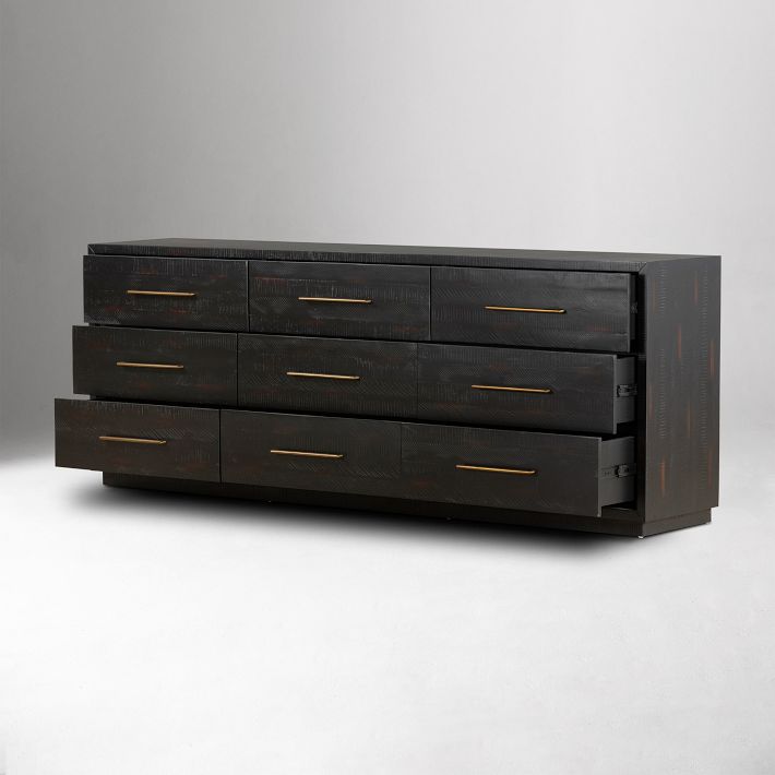 slim fit dress slacks Cream & Gold Base 9 Drawer Dresser 84 inch – SLATE CUSTOM main image 0