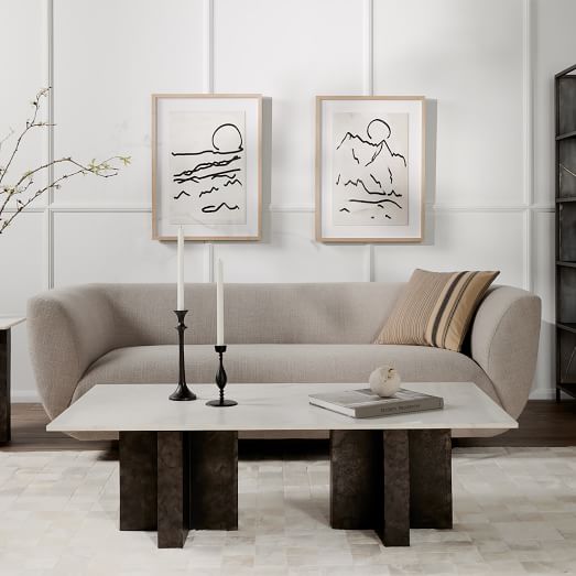 Aluminum Cross Base Rectangle Coffee Table (55")