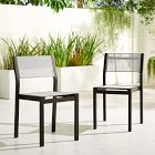 Portside Aluminum Outdoor Textilene Stacking Dining Chair (Set of 2)