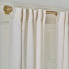 Open Box: European Flax Linen Light Filtering Curtain (48"W x 108"L) - Sand Pinstripe