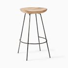 Chip and Dent:Alden Wood Counter Stool, Mango Wood, Natural Mango, Steel