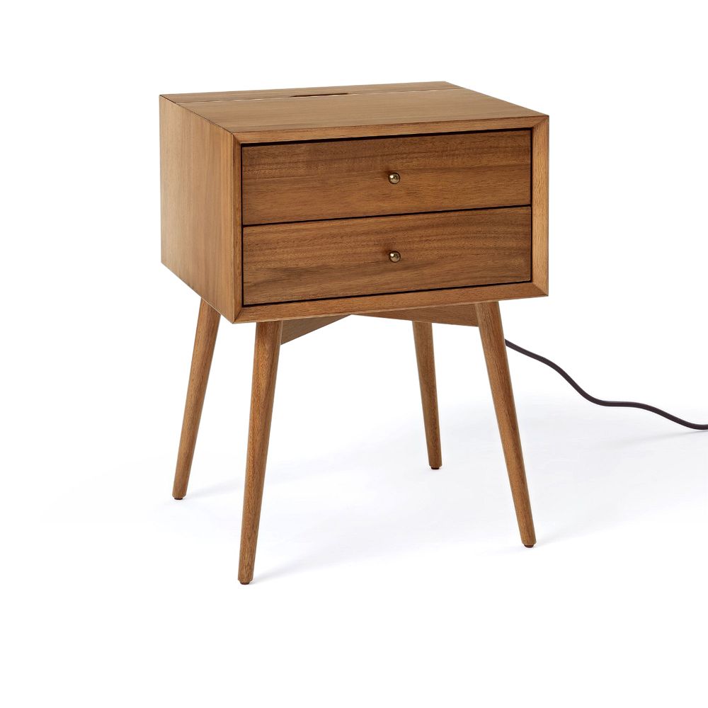 Mid-Century Nightstand (18"–25") - Acorn