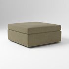 Open Box: Harris Ottoman, 39" Square - Performance Chenille Crossweave Elm