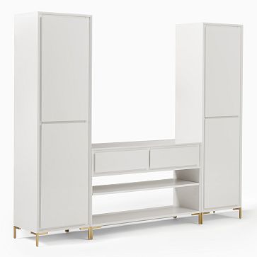 Console + 2 Closed Cabinets Set