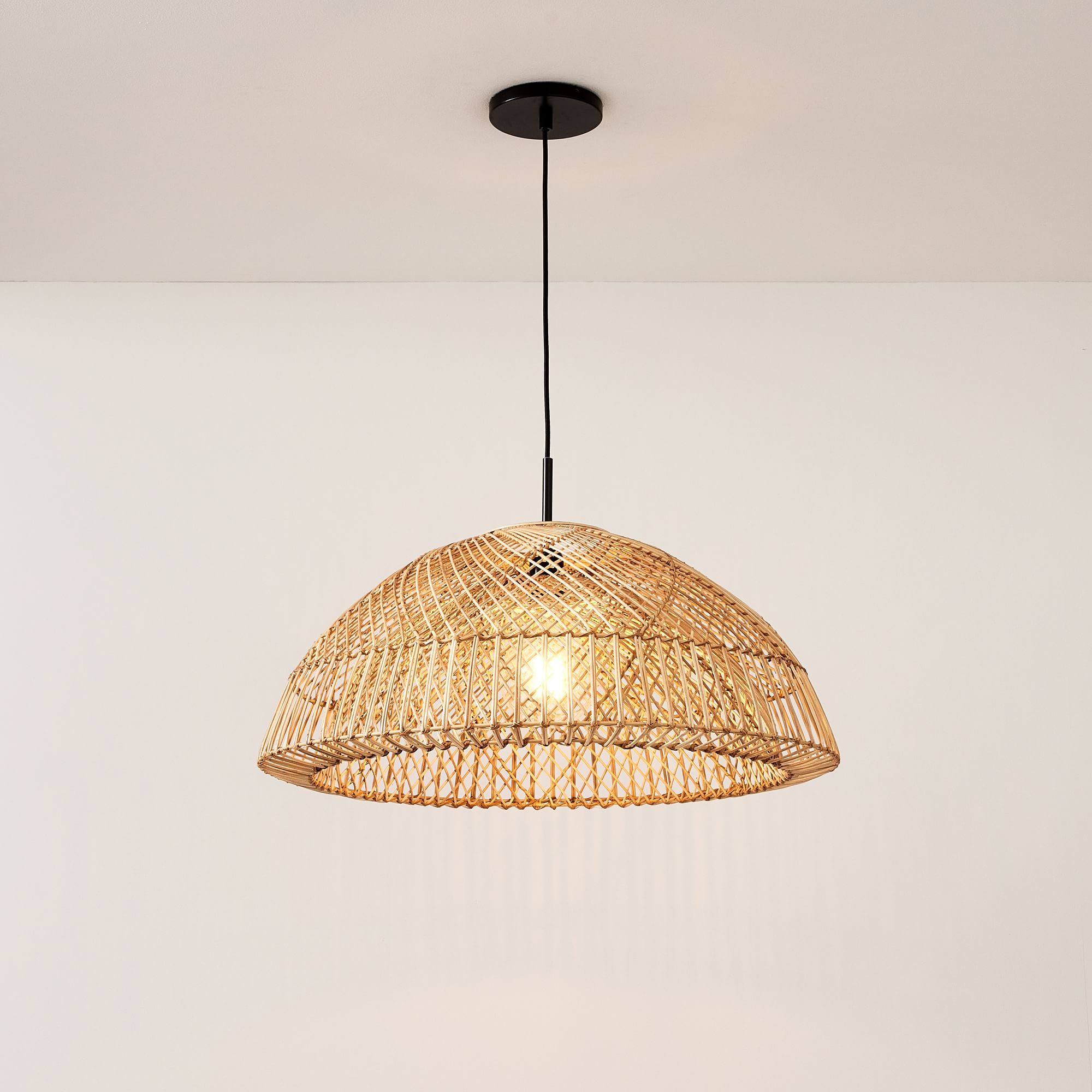 West Elm Wicker Dome Pendant