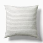 Open Box: European Flax Linen Sham, Euro - Charcoal Multistripe