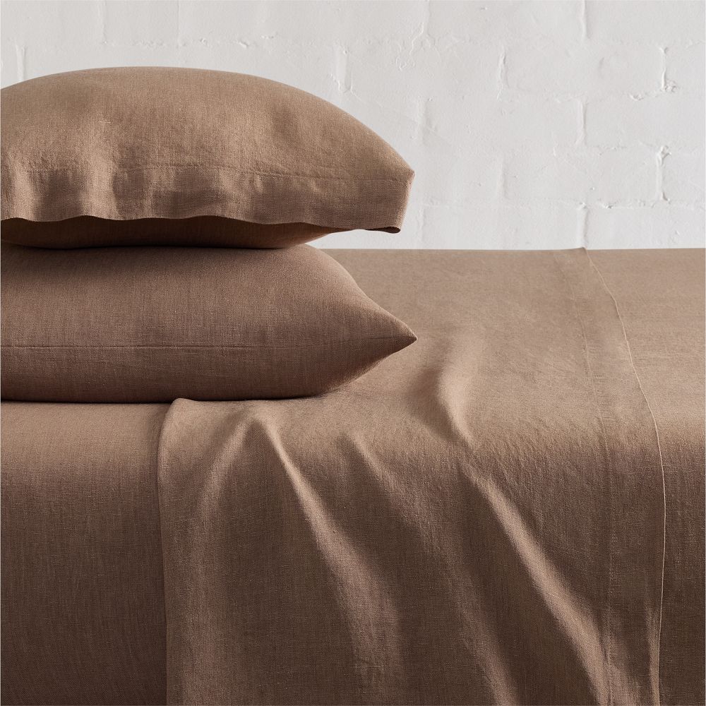 European Flax Linen Sheet Set - King, Mulberry